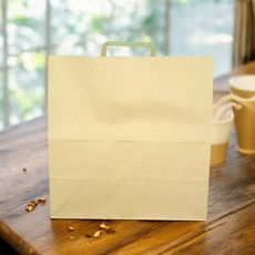 종이쇼핑백 크라프트 깔끔한 쇼핑백 납작끈 무지 200개 BK13713, 1개, 200개입