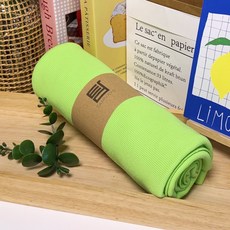 CRE 011 B 탐나요 면 20수 골지 무지 스판 원단 두겹 튜브형 코튼 패브릭 천, 1개, 밝은연두