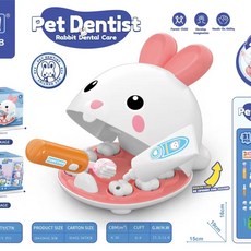 BOWIR 兒童模擬獸醫拔牙玩具套裝 17件組, 牙醫兔31pcs, 1套