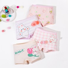 Danae 女童款兔子抽繩四角內褲 4件組