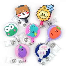 오루아 집게형 랜덤 간호사 테이프걸이 사원증 릴홀더 5종세트, 혼합색상, 1세트