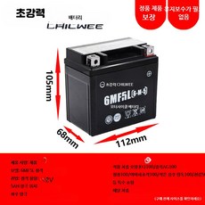 12V 5 9Ah 오토바이 스쿠터용 납축전지 통용 배터리, 1개, 4_초강력6MF5L오양조각공주