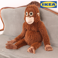 이케아 정품 오랑우탄 대형 애착인형, 1개, 브라운