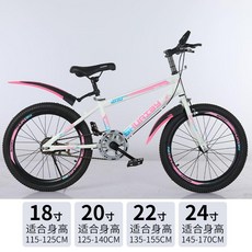 중학생 자전거 고학년 산악 MTB 학생 등하교 경량 입문용, 18인치, 다른, 백색분말단속홀딩브레이크표준손전등없음