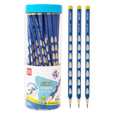 deli得力 優 洞洞鉛筆 兒童正姿鉛筆, 經典藍-HB鉛筆, 50個裝