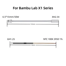밤부랩 P1S 핫엔드 완전 조립 업그레이드 X1 팬 노즐 카본 비분리형 강화강철, 11 X1 Ther-Heater, 1개