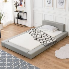 라엘 저상형 가죽 패밀리침대 SS_일반형, 딥네이비