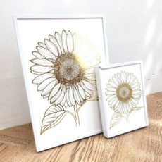 해바라기 포스터 돈들어오는 해바라기 액자 그림 집들이 개업 선물 선샤인마켓 알루미늄액자, 블루밍골드화이트, 화이트