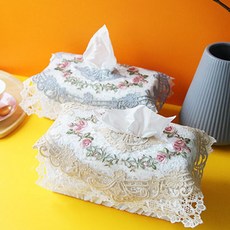 레이스 자수커버 티슈커버 티슈케이스 로잘린 3color 66400pc 1(PC), 자수 그레이