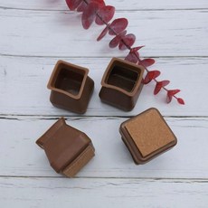 의자발캡 긁힘방지 4개세트 의자발 4개세트 사각중형갈색