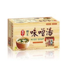 京工 素食沖泡粥 山藥芋頭香菇蔬食即食粥 味噌湯沖泡即食 多種口味選擇 方便快速, 1個, 野菜味噌湯13g 30包/盒 (素)大盒