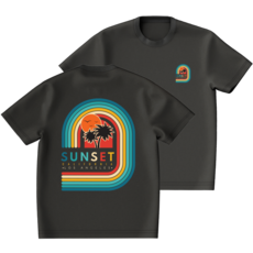 오버핏 반팔 래쉬가드 썬셋캘리포니아