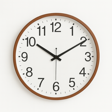 리갈 305 심플 무소음 벽시계, 우드