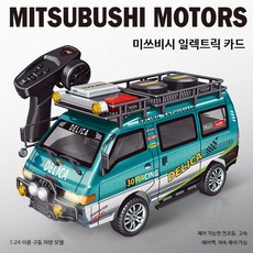 초미니 RC카 초소형 조종 자동차 리모컨 4륜 미니드리프트 무선 원격 캠핑카, 대용량 배터리 세트, 1개, 델리카 그린 1/24 후륜