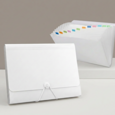 로멀리 13칸 아코디언 파일 케이스, 크림, 1개