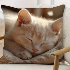 귀여운 잠자는 고양이 프린트 베개 직사각형 소파 거실 장식 쿠션 코어 창문 좌석 등받이, C. SBSA060508