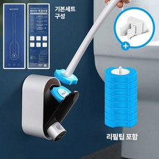 이즈코리아 변기뽀득이 변기 화장실 청소솔 욕실청소 벽걸이 변기크리너, 블랙, 리필 8입세트