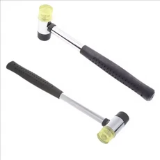부드러운 플라스틱 양면 고무망치 (보석 가죽 공예 목공 및 바닥재 설치 기타용), 02 Black 2Pcs