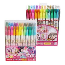 동아 24색 향기사인펜 여아용 수성, 2개