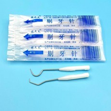 金屬剔牙便攜式隨身牙籤不鏽鋼家用清潔工具牙縫口腔勾針塞牙神器, 1個, 剔牙針10支大彎10支小彎
