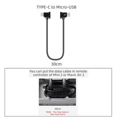 DJI Mavic Air 2 드론 리모컨 마이크로 USB C타입 안드로이드 이터 케이블 태블릿 라인 와이어 30cm 1M Mavic Air 2 Mini, 30CM for MicroUSB