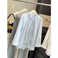 法式刺繡鏤空蕾絲襯衫 長袖綁帶設計上衣