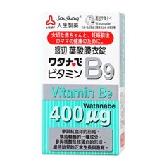人生製藥 葉酸膜衣錠 B9 120錠 - 孕婦營養補充 渡邊, 1個