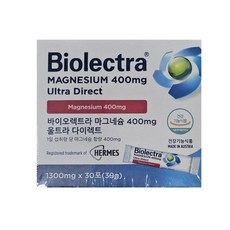 바이오렉트라 마그네슘 울트라 다이렉트 400mg 30포, 1개, 30정