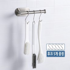 Vellya 무광 스텐 304 욕실 청소도구 걸이, 실버, 1개