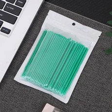 미니 자동차 디테일링 브러시 페인트 리피니싱 헤드 일회 유지보수 도구 틈새 청소, 04 100pcs green
