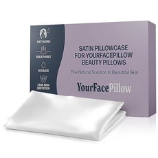 YourFacePillow - 등 수면을 위한 인체 공학적 경추 메모리 폼 베개 목 및 어깨 지지 최고의 수면 정렬 새틴 케이스가 있는 라지, 베개 커버, Set of 1