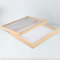박제표본용 우드 디스플레이 박스 투명뚜껑 원목 수집 진열함, 29x21x5.5 페인트칠