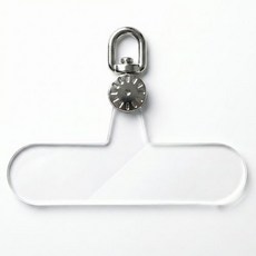 【Helena】360度可旋式 手機夾片 吊繩掛片 超薄墊片, 透明【銀扣】, 1個