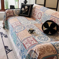 新款棉線編織沙發巾，耐髒、民族風、大地色系，適合四季使用, 1個, YB-莫奈,180 * 130cm, YB-莫奈