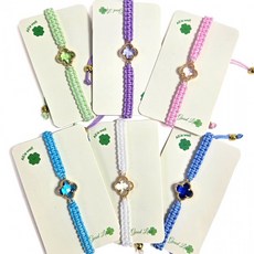 네잎클로버 행운 팔찌 1세트 우정 아이템 귀여운 악세사리 장난감 커플