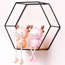 쏘리브 육각형 철제 벽걸이 선반 인테리어, 1단, 블랙