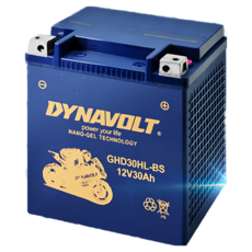 DYNAVOLT藍騎士 GHD30HL-BS 奈米膠體電池 等同YUASA湯淺YB30L-B 機車電池, 1個