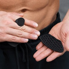 바디숨 실리콘 헬스그립 논슬립 철봉그립 케틀벨 풀업 손바닥보호 패드 운동그립, 1세트, 블랙