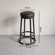 오락실의자 높은 원형스툴 원형 스툴 보조의자 보조 키다리, 1개, AF. 68cm 검정 방수 방긋