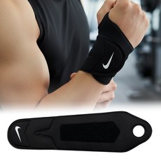 나이키 헬스 테니스 스포츠 운동 손목 보호대 아대 팔목 프로 리스트앤썸 랩 3, 1개