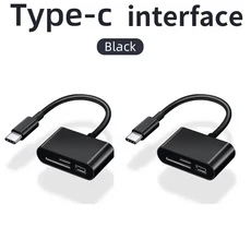 124개 3-In-1 다기능 Type-C-SD 카드 및 TF 카메라 어댑터 리더기 USB 보안 키 지원, 07 3in1 Black2 2pcs