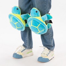 방댕이 스키 스노우보드 캐릭터 보호대, 파랑거북이, 무릎, 1개