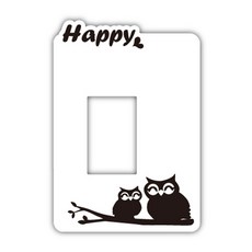 스위치커버스티커 스위치커버손때방지 스위치스티커 스위치커버 스위치 스위치덮개 스위치커버손때방지스티커 스위치커버1구 스위치커버데코시트 스위치가리개, 덮개형 해피부엉이, 화이트
