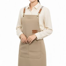 블랑닷 초경량 생활방수 공방 미용 바리스타 카페 앞치마, 1개, 베이지