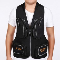 웨이딩 낚시 레저조끼 블랙 FREE / 루어 낚시조끼