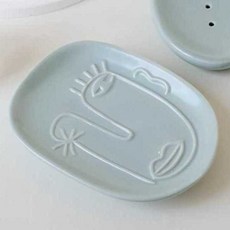 욕실 인테리어 접시형 비누 보관함 비누 상자, 1개, 글레이셔 블루 비누 배수구