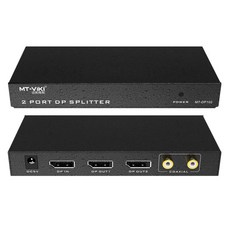 易控王 4K@60Hz DP分配器 1進2出 音訊分離 10米傳輸距離 影音分配器, 1個, 40-201-06