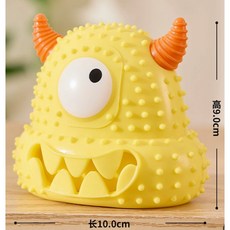 漏食玩具 漏食球 狗狗玩具 發聲耐咬寵物玩具 狗狗益智互動玩具, 1個, 獨眼怪【黃色】, 黃色