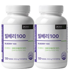 본초연 빌베리 100 식약청HACCP인증, 2개, 120정