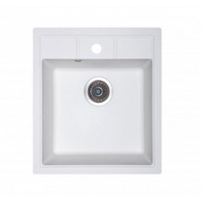 愛琴海廚房 AquaSanita 歐洲雅菓 SQN 100-601W 花崗岩方形吧檯小水槽 (黑/白), 1個, 白